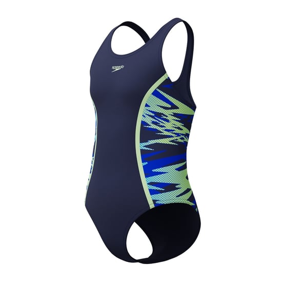 Speedo - "Hyperboom Splice" Badeanzug für Mädchen, Halboffener Rücken (Blau/Grün) - Image 4