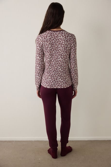 Leopardenprint-Thermo-Pyjamaoberteil mit langen Ärmeln - Image 3