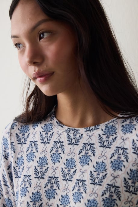 Penti Sweatshirt-Pyjamaoberteil mit Blumenprint und Thermal-Effekt - Image 3
