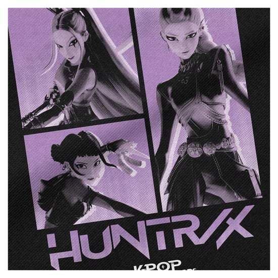 K-Pop Demon Hunters - "Huntrix Band" Tragetasche, Karo, Wiederverwendbar (Schwarz) - Image 3