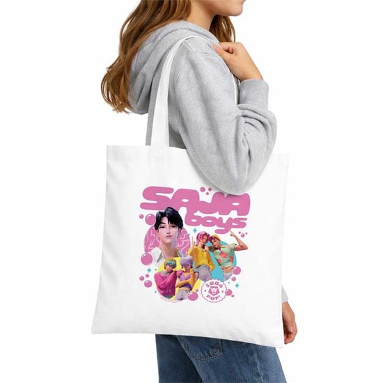 K-Pop Demon Hunters - Tragetasche, Blasen, Saja Jungen, Wiederverwendbar (Weiß) - Image 1