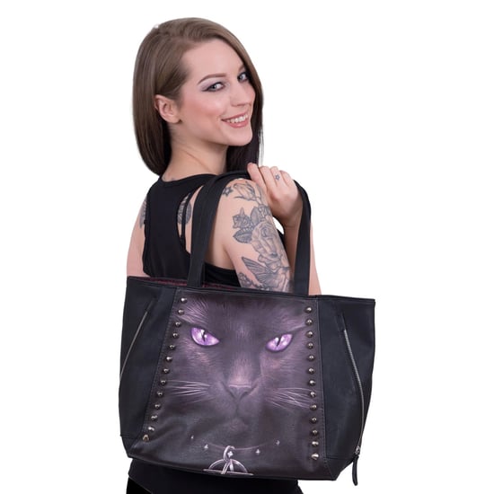Spiral - Tragetasche, Schwarze Katze, Kunststoff (Schwarz) - Image 3