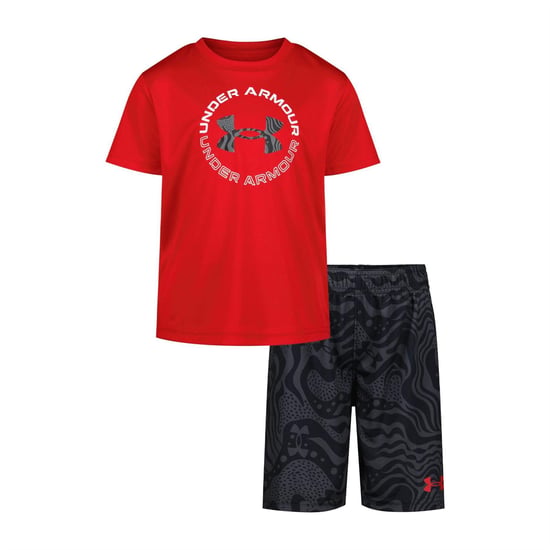 Under Armour - "Tech" T-Shirt und Shorts für Jungen (Rot/Schwarz) - Image 1