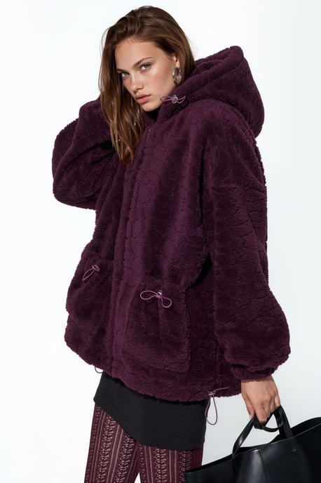 Oversize-Jacke mit Kapuze und Struktur - Image 2