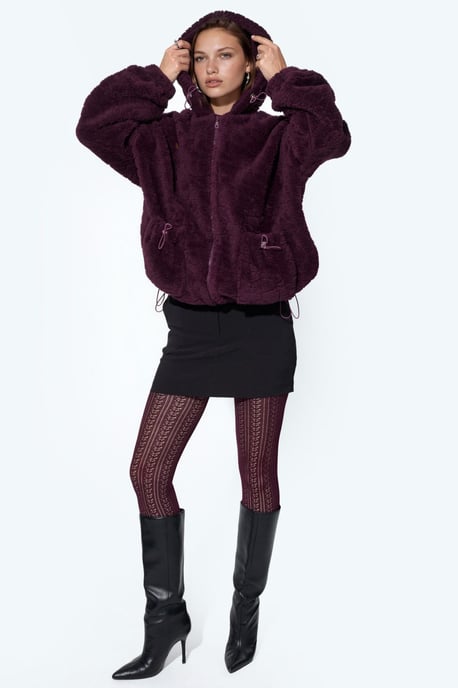 Oversize-Jacke mit Kapuze und Struktur - Image 4