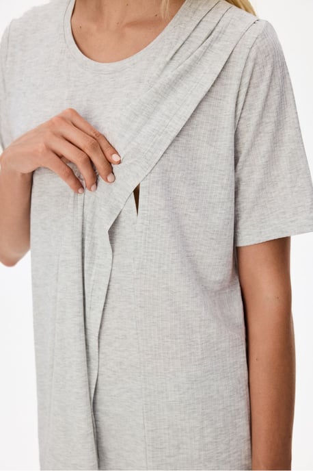 Penti Melange Mama Bequemes gestreiftes Pyjama-Set mit kurzen Ärmeln - Image 4