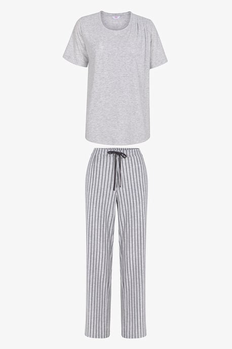 Penti Melange Mama Bequemes gestreiftes Pyjama-Set mit kurzen Ärmeln - Image 5