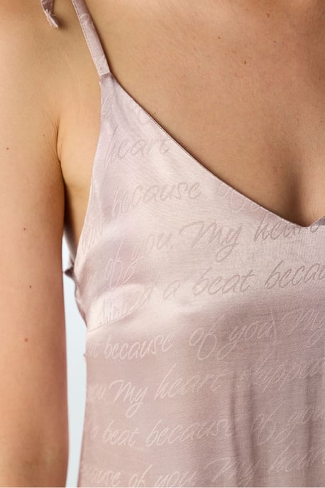 Pastel Dreamy Satin Nachthemd mit Slogan-Print - Image 3