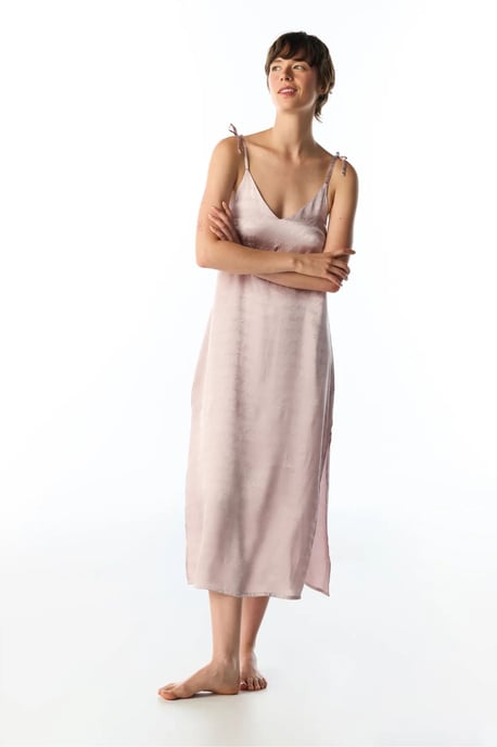 Pastel Dreamy Satin Nachthemd mit Slogan-Print - Image 5