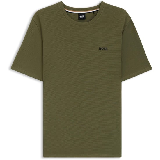 Boss - Schlafanzug-Oberteil für Herren, Strukturiert, Waffelstrick (Khaki-Braun) - Image 2