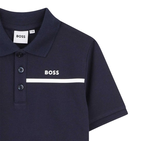 Boss - Polo und Shorts Set für Kinder, Logo (Marine/Beige) - Image 3