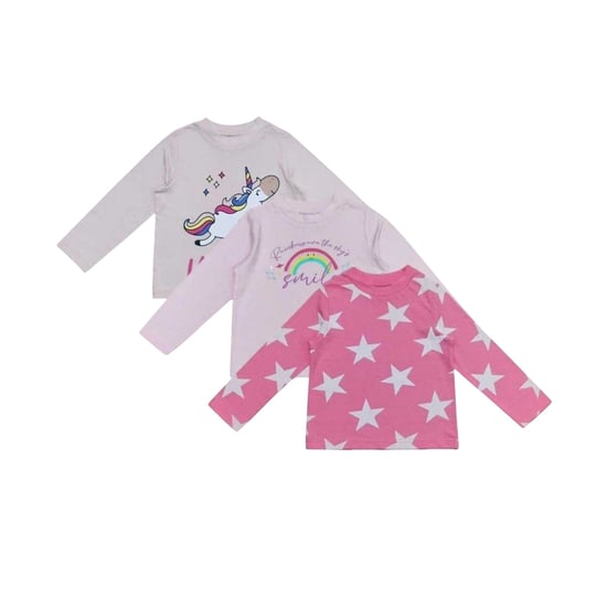 Star - Schlafanzug mit langer Hose für Kinder (3er-Pack) (Schwarz/Pink) - Image 2