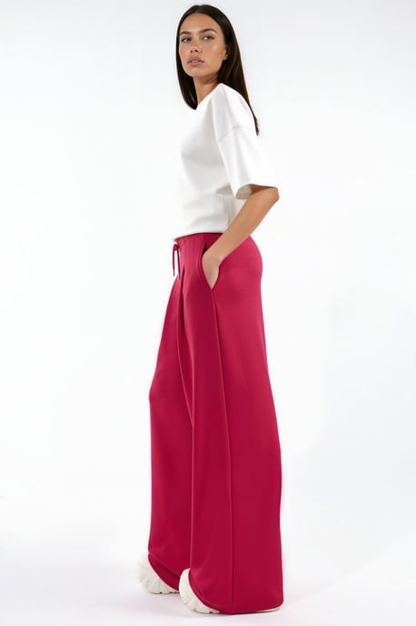 Modal Touch Plissierte Hose mit weitem Bein - Image 2