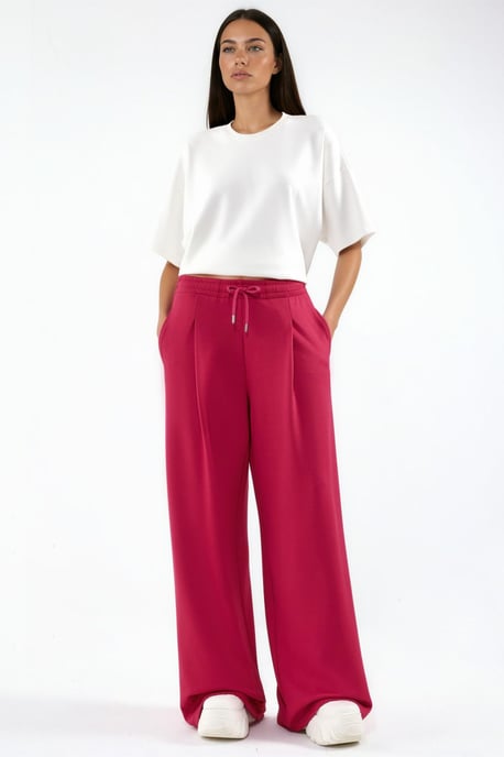 Modal Touch Plissierte Hose mit weitem Bein - Image 4