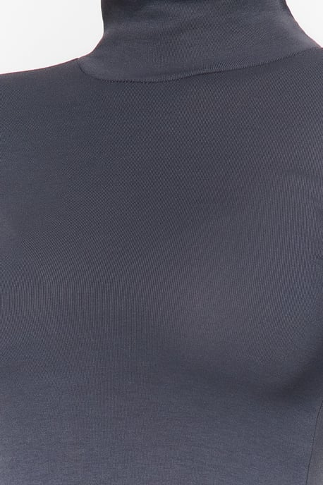 TRENDYOLMİLLA Damen Grau Einfarbig Lang Tailliert Blusen - Image 4