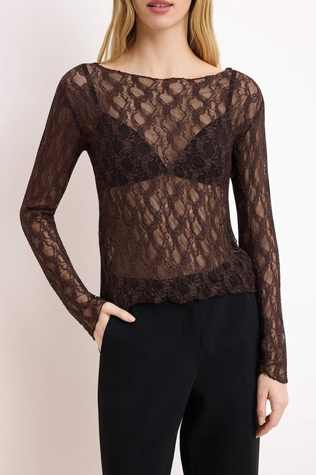 TRENDYOLMİLLA Damen Braun Einfarbig Lang Tailliert Blusen - Image 2