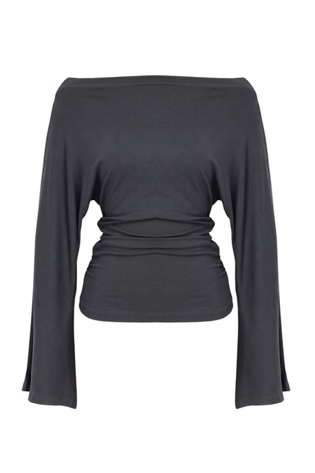TRENDYOLMİLLA Damen Grau Einfarbig Lang Tailliert Blusen - Image 4