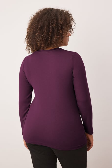 Trendyol Curve Damen Bordeaux Einfarbig Lang Tailliert Große Größen Blusen - Image 3