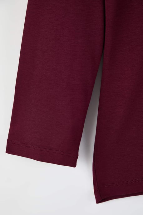 Trendyol Curve Damen Bordeaux Einfarbig Lang Tailliert Große Größen Blusen - Image 5