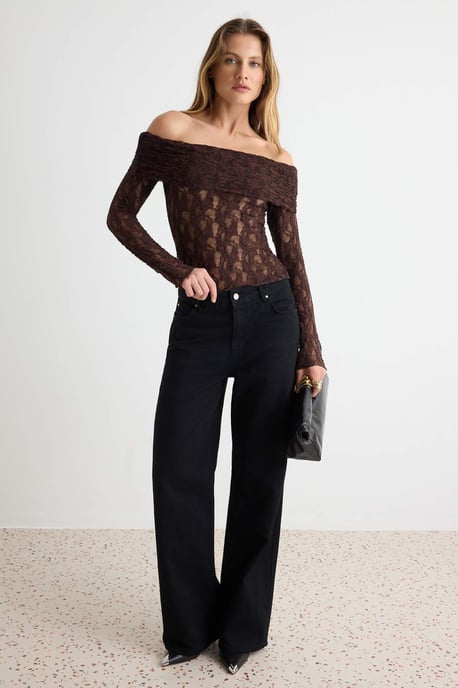 TRENDYOLMİLLA Damen Braun Einfarbig Lang Tailliert Blusen - Image 6