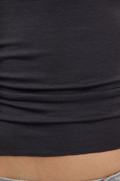 TRENDYOLMİLLA Damen Grau Einfarbig Lang Tailliert Blusen - Image 3