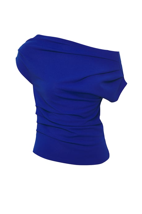TRENDYOLMİLLA Damen Dunkelblau Einfarbig Kurz Regular Fit Blusen - Image 5