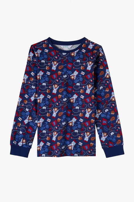 Penti Jungen Style Repeat Baumwolle Langarm-Pyjama-Set - Image 5