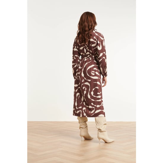Smashed Lemon Midi-Blusenkleid mit abstraktem Print | - Image 3