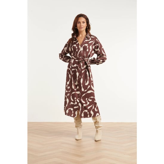 Smashed Lemon Midi-Blusenkleid mit abstraktem Print | - Image 6