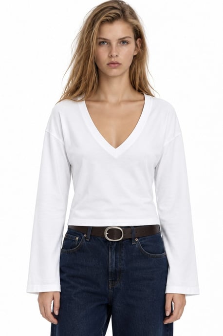 Busem Damen-T-Shirt aus Baumwolle und Elastan - Image 1