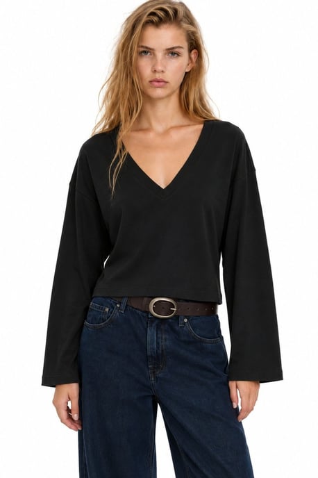 Busem Damen-T-Shirt aus Baumwolle und Elastan - Image 1
