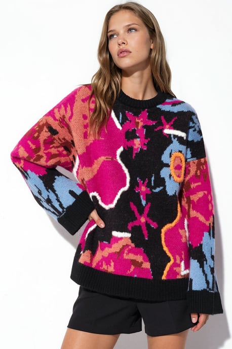 Jacquard Oversize-Strickpullover - Image 1