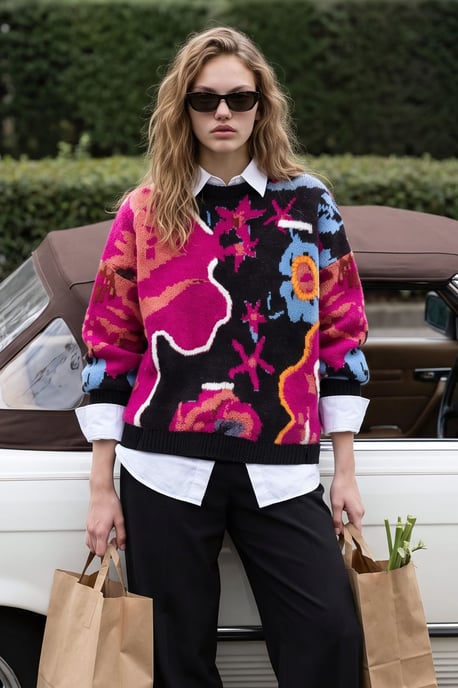 Jacquard Oversize-Strickpullover - Image 6