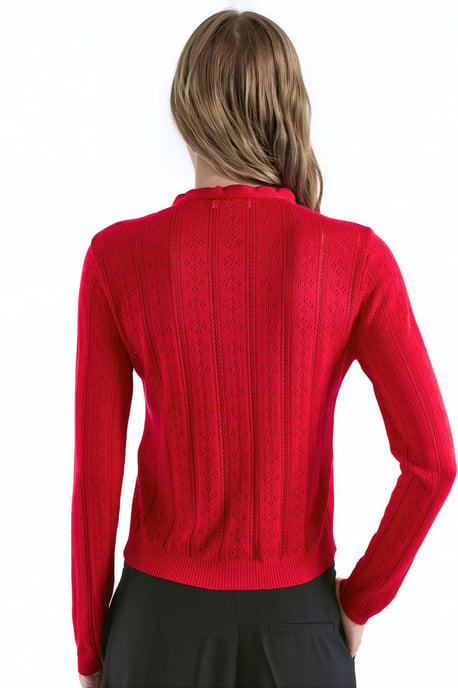 Hiccup Strickjacke mit Rüschen, Lochstrick und Spezialgarn - Image 4