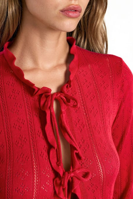 Hiccup Strickjacke mit Rüschen, Lochstrick und Spezialgarn - Image 6
