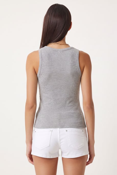 Figurbetontes Baumwoll-Tanktop mit U-Ausschnitt - Image 4