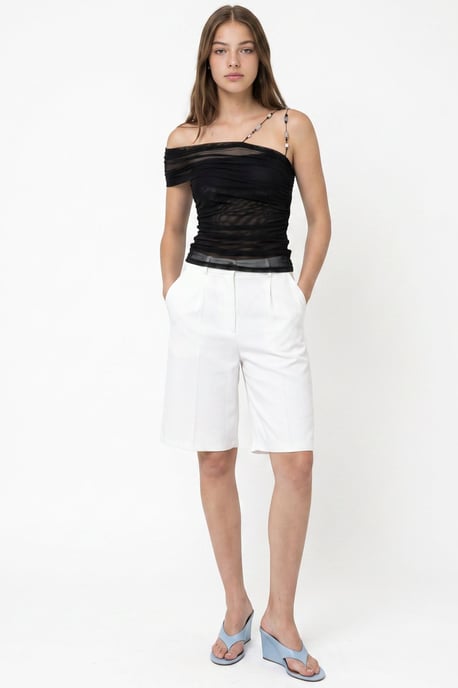 Taillierte Shorts mit hoher Taille und weitem Bein - Image 4