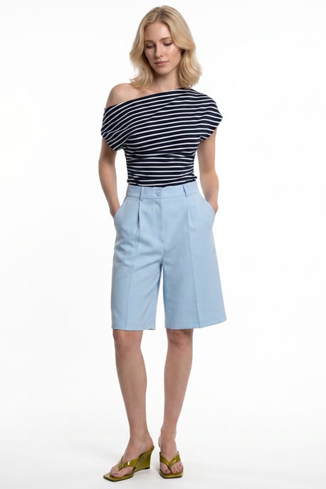High-Waist Shorts mit weitem Bein und Tailoring - Image 2