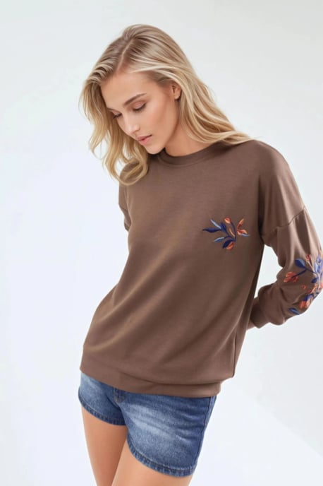 Damen-Sweatshirt mit Rundhalsausschnitt - Image 1