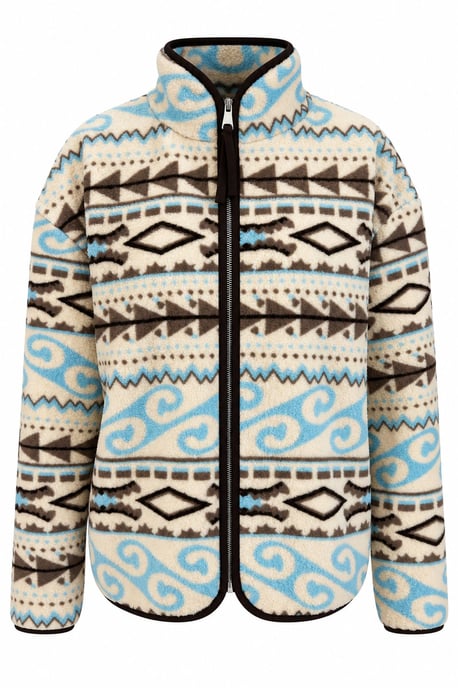 Mixray Damen-Sweatshirt mit geometrischem Muster und Reißverschlusskragen - Image 2