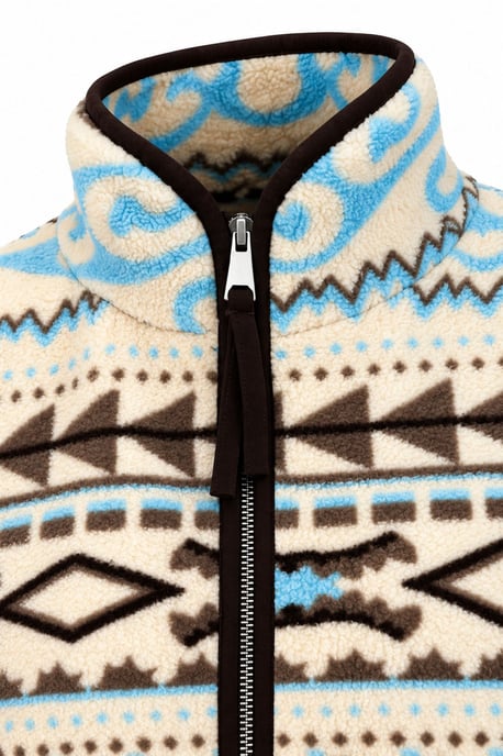 Mixray Damen-Sweatshirt mit geometrischem Muster und Reißverschlusskragen - Image 3