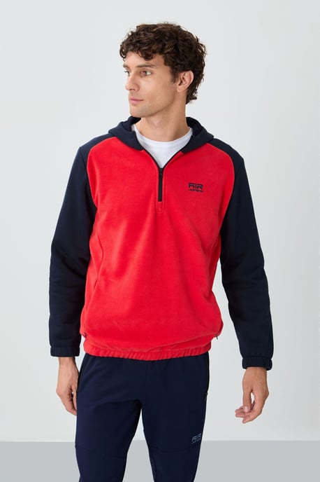 Tommy Life Herren-Sweatshirt aus Plüsch mit Colour-Blocking und halbem Reißverschluss - Image 4