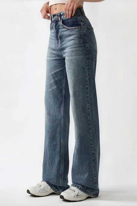 High-Waist-Jeans mit geradem Bein - Image 1