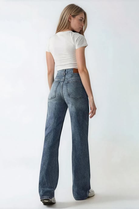High-Waist-Jeans mit geradem Bein - Image 3