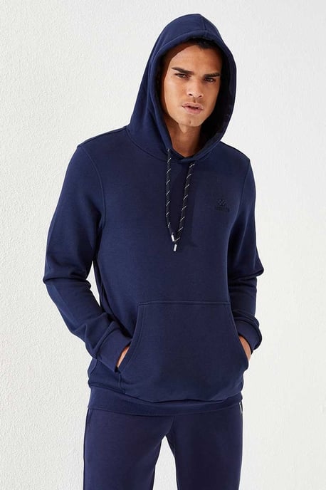 Tommy Life Herren-Sweatshirt mit Kapuze und Tasche, Unifarben - Image 5