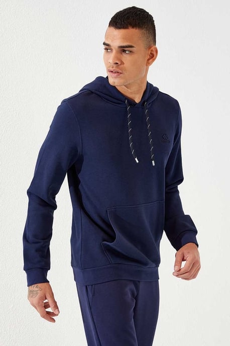 Tommy Life Herren-Sweatshirt mit Kapuze und Tasche, Unifarben - Image 6