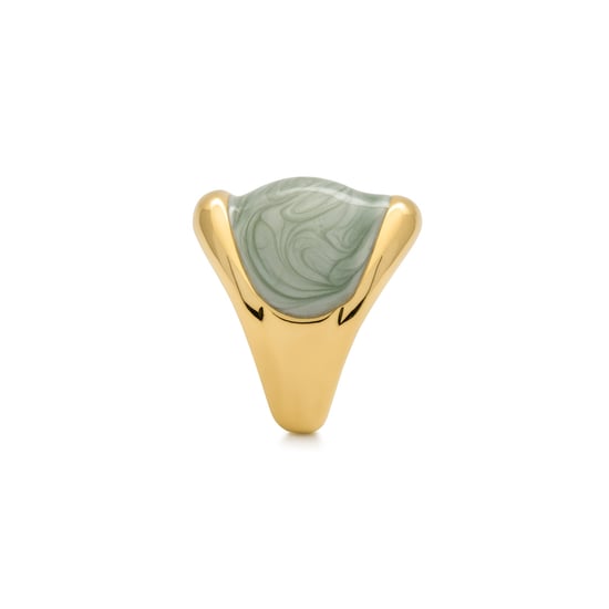 Luxenter Ring in grünem Lack in 18 karat Gelbgold - Sul - Image 3