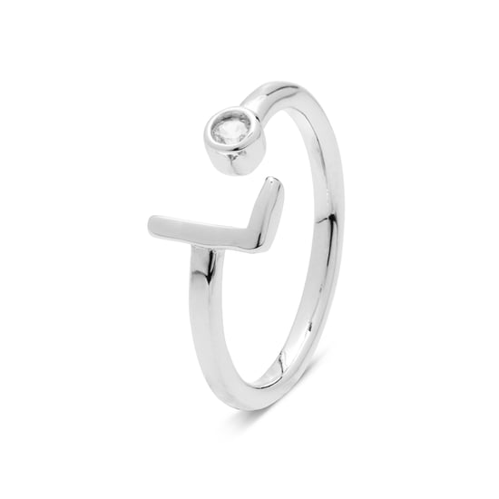 Luxenter 925 Sterlingsilberring mit Rhodiumfinish Brilliant Zirconia – Alphabet - Image 1