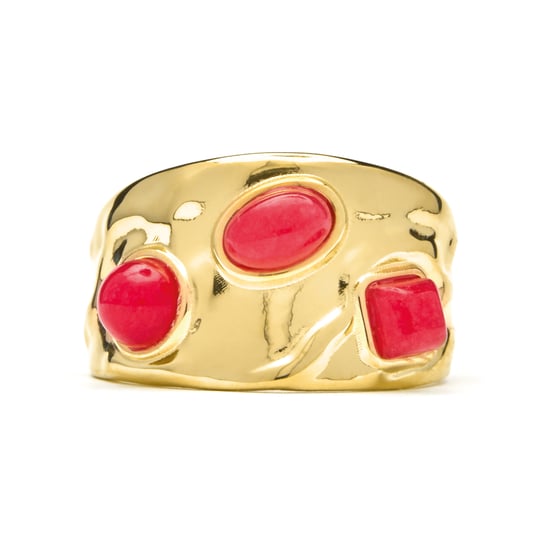Luxenter-Ring wurde in 18-karat-Gelbgold und Korallen - Rekbas gefertigt - Image 4
