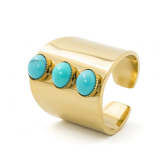 Luxenter Turquoise Ring wurde in 18 Karat Gelbgold - Isum - Image 1
